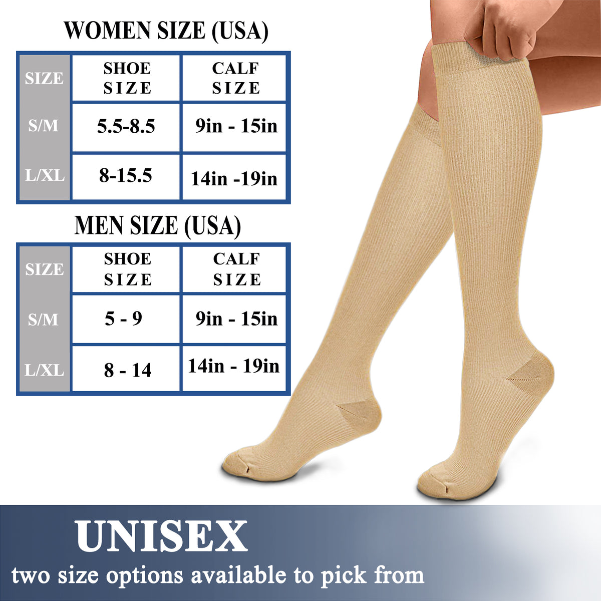 Compression Socks for Nurses (8 Pairs) 1520 mmhg CHARMKING