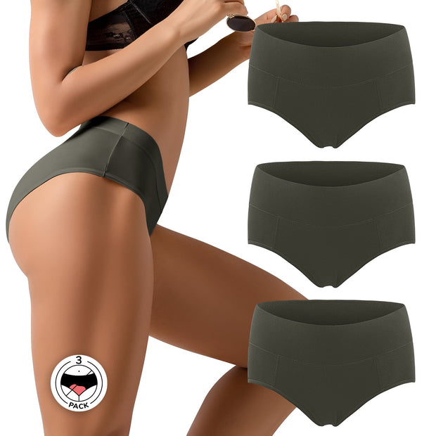 GYMGUN Leakproof Period Underwear for Women 3 pack Mid Waist Heavy Flow Period Panties for Teens