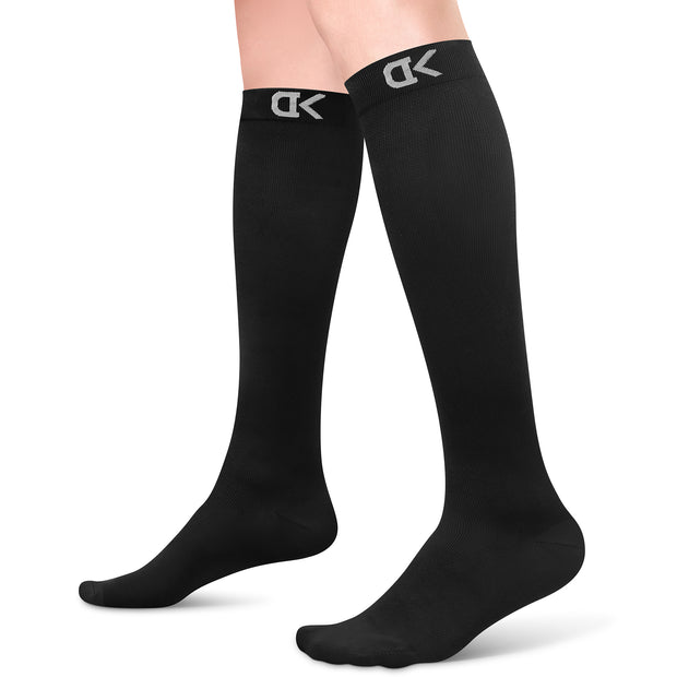CHARMKING Compression Socks for Women & Men 20-30mmHg for Optimized Venous Support & Enhanced Circulation (Black/Black)