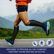 CHARMKING Compression Socks for Women & Men 20-30mmHg for Optimized Venous Support & Enhanced Circulation (Black/Black)