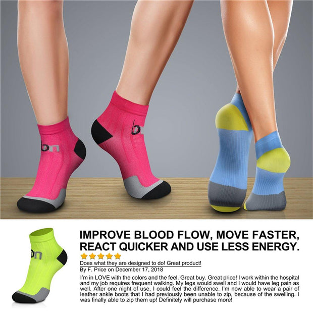 Ankle Compression Socks 3/7 Pairs 15-20 mmHg  Men & Women - CHARMKING