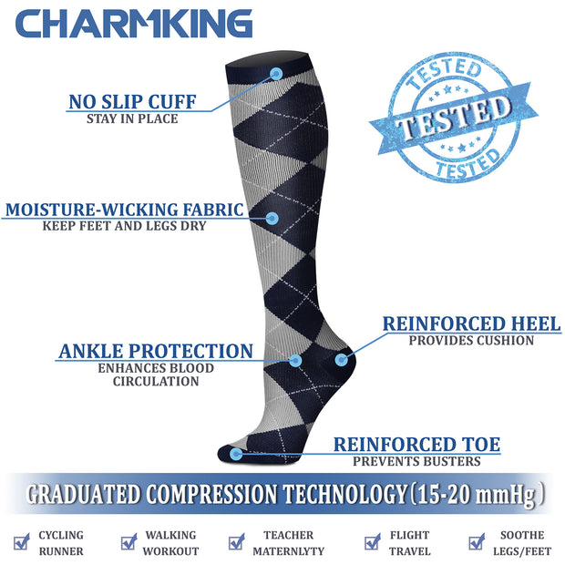 Compression Socks for Nurses (8 Pairs) 15-20 mmhg
