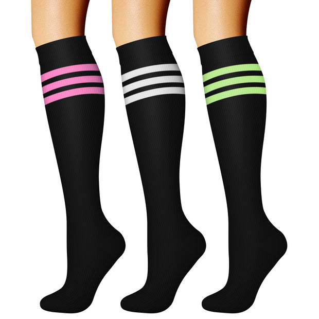 Compression Socks (3 Pairs) 15-20 mmhg  for Men & Women