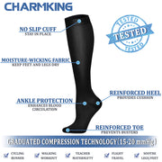 Compression Socks (3 Pairs) 15-20 mmhg  for Men & Women