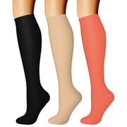 Compression Socks (3 Pairs) 15-20 mmhg  for Men & Women