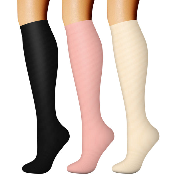 Compression Socks (3 Pairs) 15-20 mmhg  for Men & Women