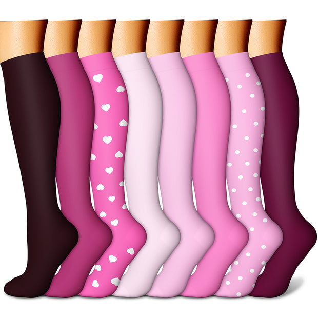 Compression Socks (8 Pairs), 15-20 mmHg for Men & Women