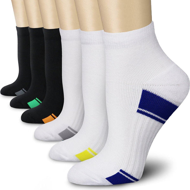 Ankle Compression Socks 6 Pairs 15-20 mmHg  Men & Women - CHARMKING