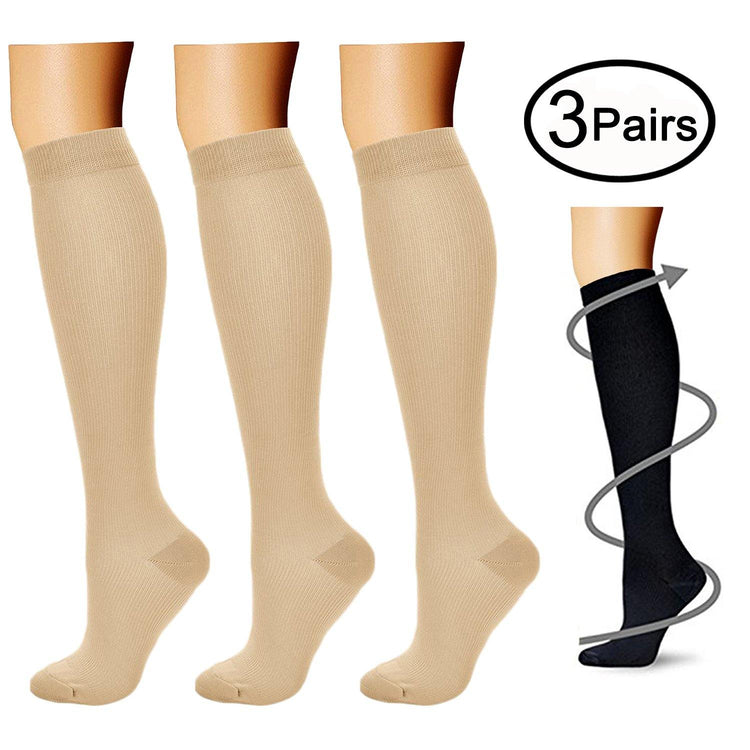 Compression Socks (3 Pairs) 15-20 mmhg  for Men & Women
