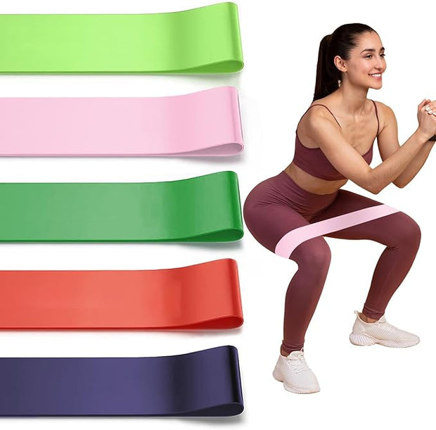 COOYOO 5 PACK Resistance Loop Exercise Bands for Working Out, Fitness Elastic Bands, Workout Bands for Home Gym, Stretching, Crossfit, Yoga, Pilates, Physical Therapy