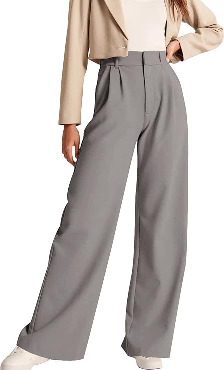 BLUEMAPLE High Waisted Work Pants for Women Business Casual Office Dress Pants Trousers with Pockets