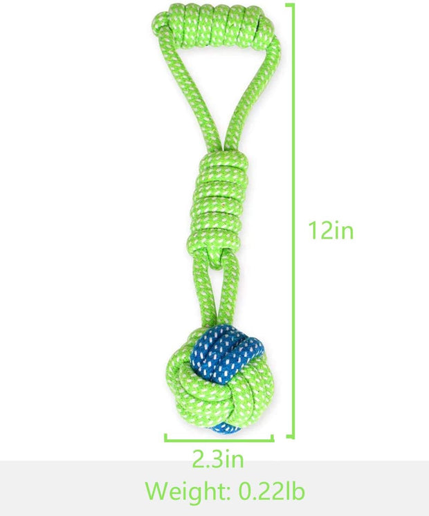 COOYOO Knotted Woven Pet Dog Toy，Eco-Friendly Cotton Rope Toys, Bite-Resistant Rope Knot Dog Toy，Medium/Small Dogs Toy，Not Suitable for Dogs with Strong Aggressive Chewing