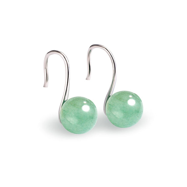 CHARMKING Jade Earrings for Women，Green Jade Earrings，S925 Sterling Silver Earrings，Handmade High Heels Earrings Gift for Birthday Gift