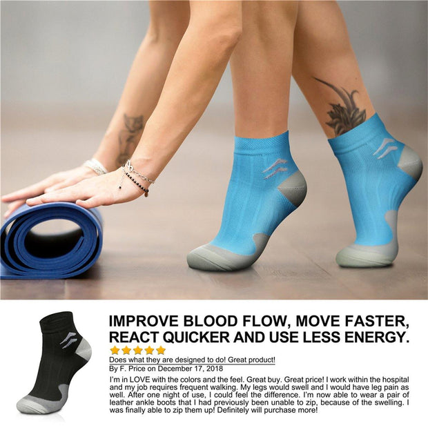 Ankle Compression Socks 3/7 Pairs 15-20 mmHg  Men & Women - CHARMKING