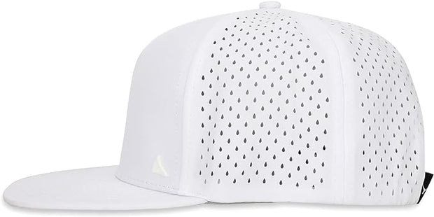 BLUEMAPLE Flat Brim Water-Resistant Performance Snap Back Hat