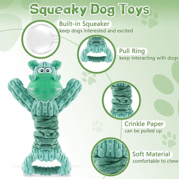 COOYOO Large Squeaky Dog Toys: Plush Dog Toys with Soft, Durable Fabric for Small, Medium, and Large Pets - Tug of War Dog Toys for Indoor Play