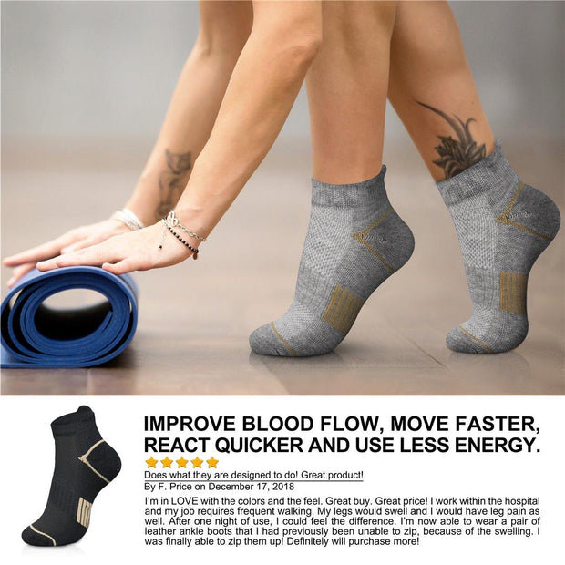 Ankle Compression Socks 7 Pairs 15-20 mmHg  Men & Women - CHARMKING