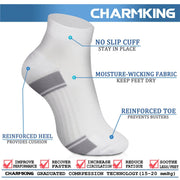 Ankle Compression Socks 6 Pairs 15-20 mmHg  Men & Women - CHARMKING