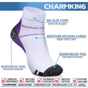 Ankle Compression Socks 3/6 Pairs 15-20 mmHg  Men & Women - CHARMKING