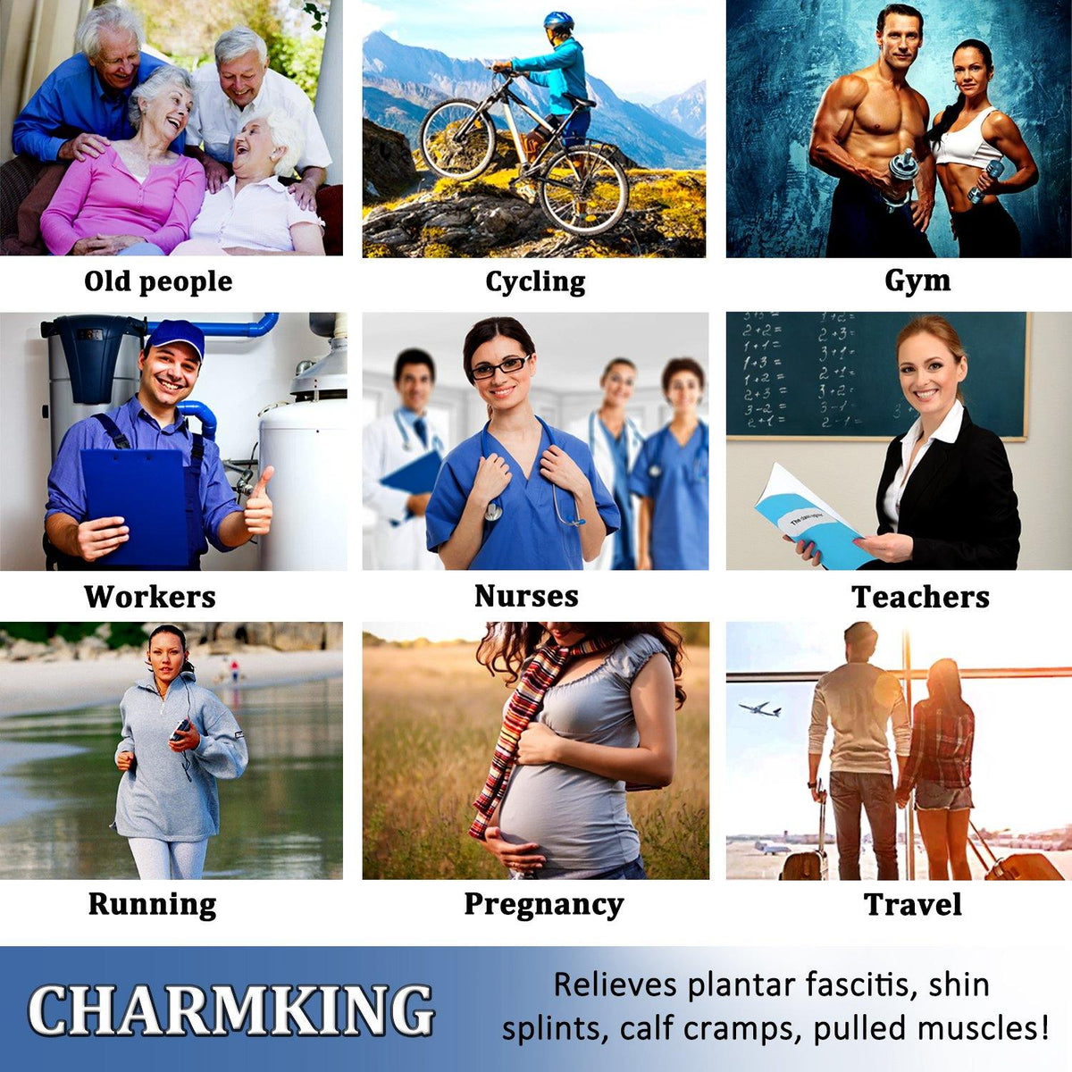 Compression Socks for Nurses (3 Pairs) 15-20 mmhg | CHARMKING