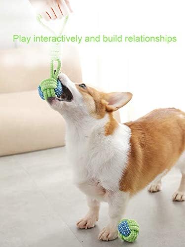COOYOO Knotted Woven Pet Dog Toy，Eco-Friendly Cotton Rope Toys, Bite-Resistant Rope Knot Dog Toy，Medium/Small Dogs Toy，Not Suitable for Dogs with Strong Aggressive Chewing