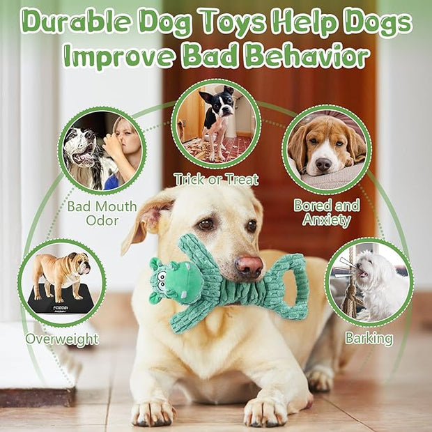 COOYOO Large Squeaky Dog Toys: Plush Dog Toys with Soft, Durable Fabric for Small, Medium, and Large Pets - Tug of War Dog Toys for Indoor Play