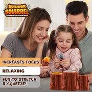 COOYOO Squeezepops Squirrel in Log Squeeze Toy - Squirrel Fidget Popper, Pop Up Fidget Toy - Toy Squirrel for Kids, Popping Squeeze Squirrel, Autism/ADHD Sensory Fidget Toys
