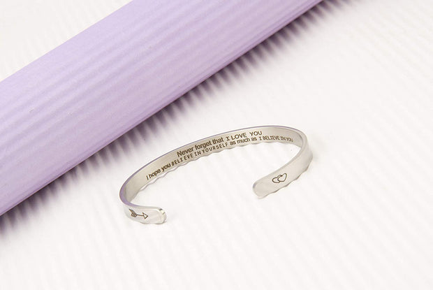 CHARMKING Inspirational bracelets Stainless Steel Cuff Bangle Gifts for Women, Men Teens Girls