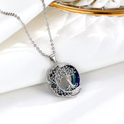CHARMKING Moon Tree of Life Necklace S925 Sterling Silver Crystal Tree of Life Pendant Necklace Celtic Knot Full Moon Tree of Life Women's Jewellery Gift