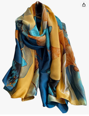CHARMKING Womens 100% Large Mulberry Silk Scarf Long Satin Scarf Fashion Designer Scarf Lightweight Wraps