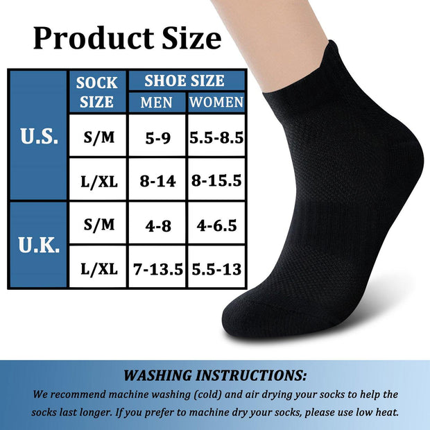 Ankle Compression Socks 6 Pairs 15-20 mmHg  Men & Women - CHARMKING