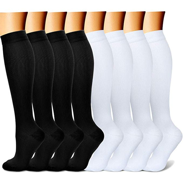 Compression Socks (8 Pairs), 15-20 mmHg for Men & Women - CHARMKING