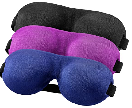 CHARMKING Sleep Mask Pack of 3, Upgrade 100% Light Blocking 3D Eye Masks for Sleeping, Ultra-Thin Sides for Side Sleeper, Blindfold for Men Women