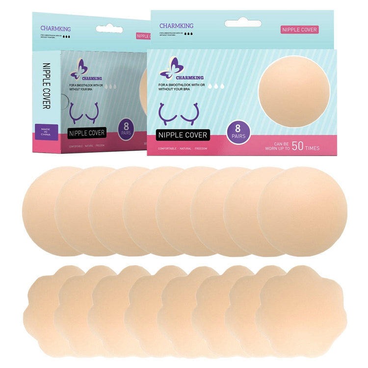 4/8 Pairs Womens Reusable Adhesive Nipple Covers Invisible Round Silicone Cover