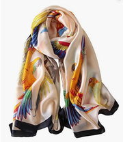 CHARMKING Womens 100% Large Mulberry Silk Scarf Long Satin Scarf Fashion Designer Scarf Lightweight Wraps