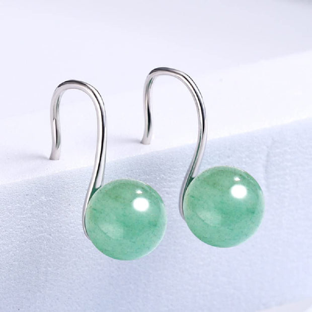 CHARMKING Jade Earrings for Women，Green Jade Earrings，S925 Sterling Silver Earrings，Handmade High Heels Earrings Gift for Birthday Gift