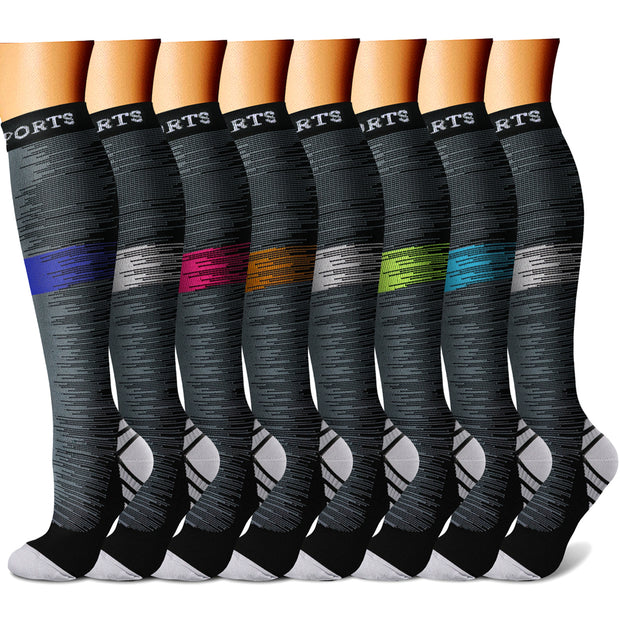 Compression Socks (8 Pairs), 15-20 mmHg for Men & Women - CHARMKING