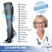 Compression Socks (8 Pairs), 15-20 mmHg for Men & Women - CHARMKING