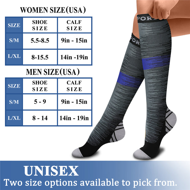 Compression Socks (8 Pairs), 15-20 mmHg for Men & Women - CHARMKING