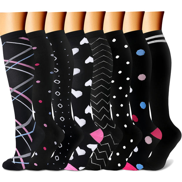 Compression Socks (8 Pairs), 15-20 mmHg for Men & Women - CHARMKING