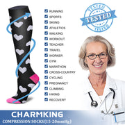 Compression Socks (8 Pairs), 15-20 mmHg for Men & Women - CHARMKING