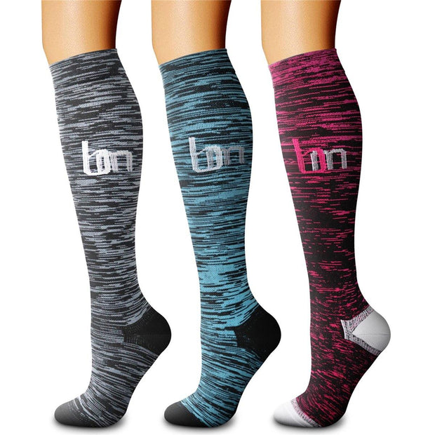 Compression Socks (3 Pairs) 15-20 mmhg  for Men & Women - CHARMKING