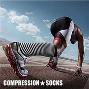 Compression Socks (3 Pairs) 15-20 mmhg  for Men & Women - CHARMKING