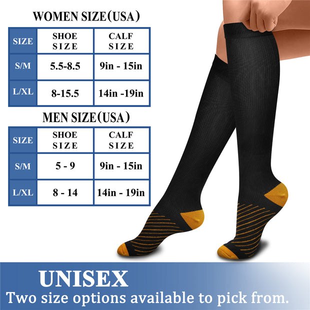 Compression Socks (8 Pairs), 15-20 mmHg for Men & Women - CHARMKING