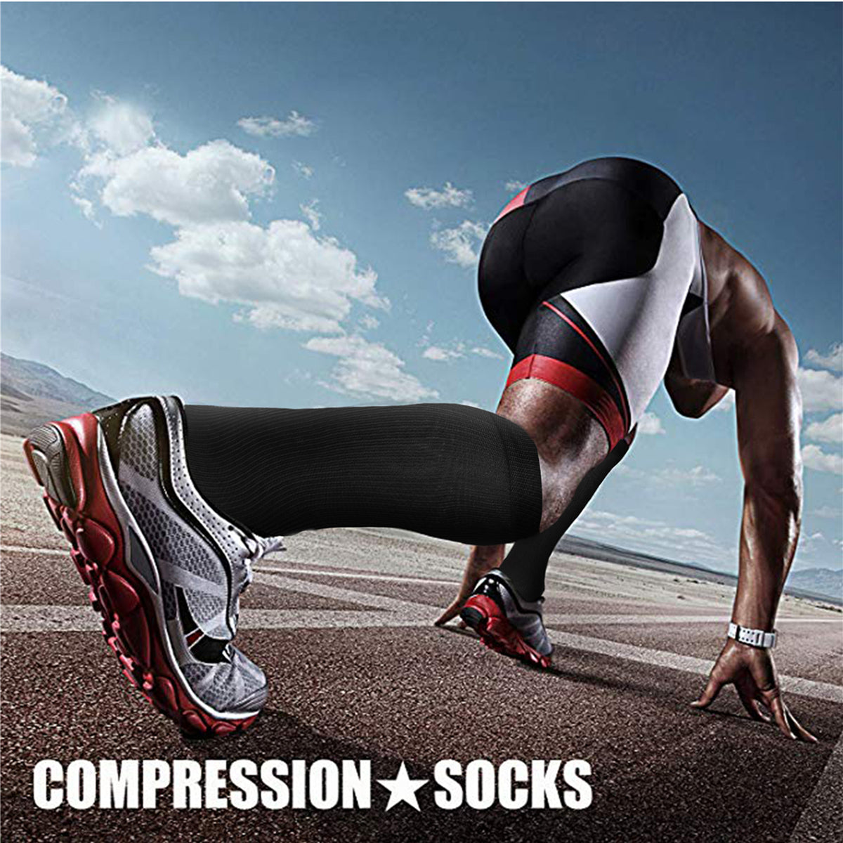 Compression Socks (3 Pairs) 15-20 mmhg for Men & Women