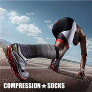 Compression Socks (3 Pairs) 15-20 mmhg  for Men & Women - CHARMKING