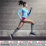 Compression Socks for Women & Men (6 Pairs) 15-20 mmHg is Best for Athletics, Running, Flight Travel, Support - CHARMKING