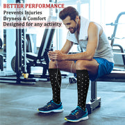 Compression Socks for Women & Men (6 Pairs) 15-20 mmHg is Best for Athletics, Running, Flight Travel, Support - CHARMKING