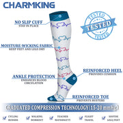 Compression Socks for Women & Men (6 Pairs) 15-20 mmHg is Best for Athletics, Running, Flight Travel, Support - CHARMKING