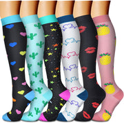 Compression Socks for Women & Men (6 Pairs) 15-20 mmHg is Best for Athletics, Running, Flight Travel, Support - CHARMKING